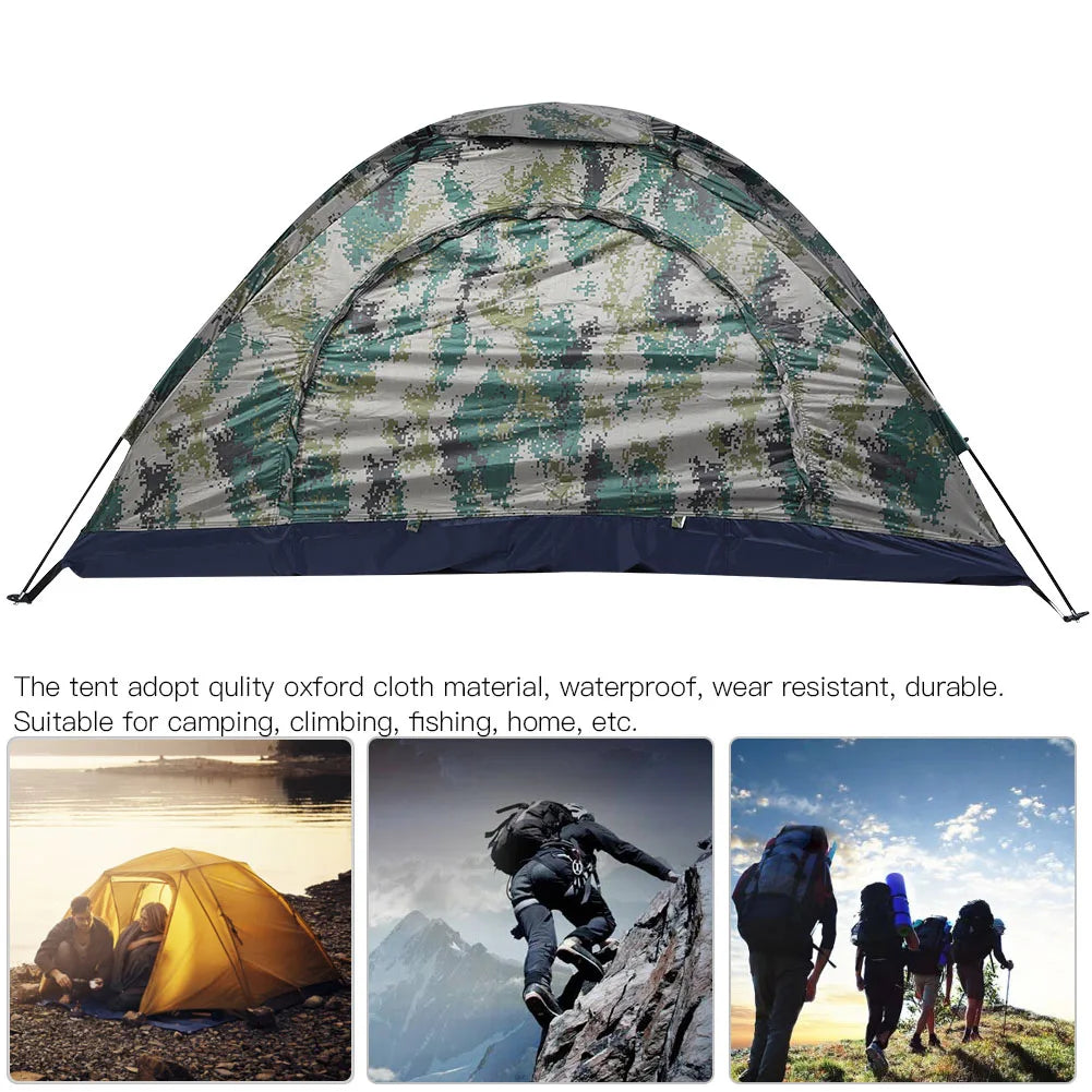 Camouflage Single-Person Windproof Camping & Fishing Tent – Outdoor Leisure Shelter